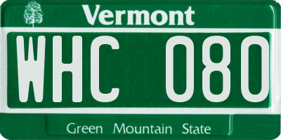 VT license plate WHC080