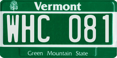 VT license plate WHC081