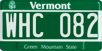 VT license plate WHC082
