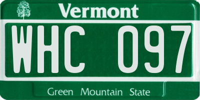 VT license plate WHC097