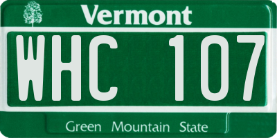 VT license plate WHC107