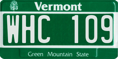 VT license plate WHC109
