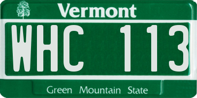 VT license plate WHC113