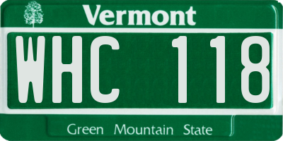 VT license plate WHC118