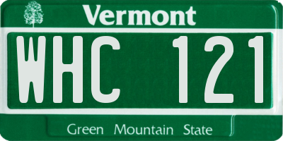 VT license plate WHC121