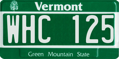 VT license plate WHC125