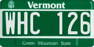 VT license plate WHC126