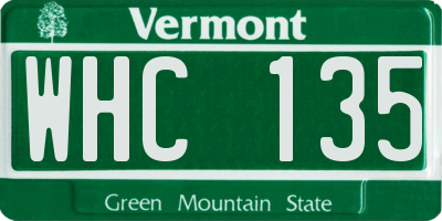 VT license plate WHC135