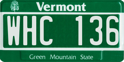VT license plate WHC136
