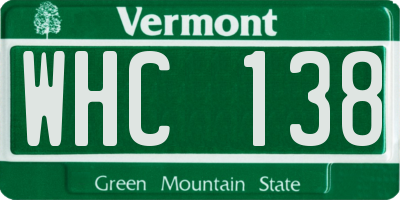 VT license plate WHC138