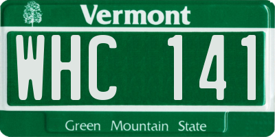 VT license plate WHC141