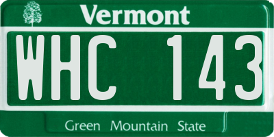 VT license plate WHC143