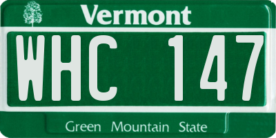 VT license plate WHC147