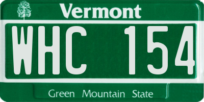 VT license plate WHC154