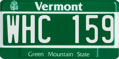 VT license plate WHC159
