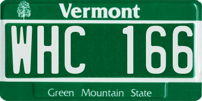 VT license plate WHC166