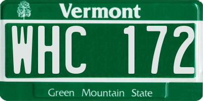 VT license plate WHC172