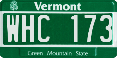 VT license plate WHC173