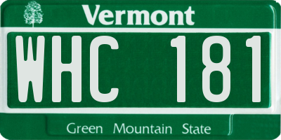 VT license plate WHC181