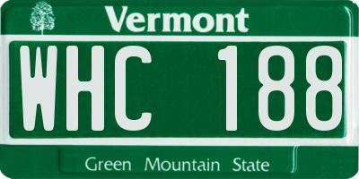 VT license plate WHC188