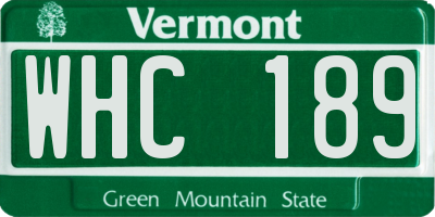 VT license plate WHC189