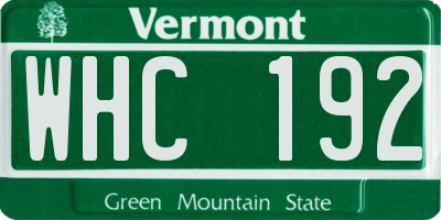 VT license plate WHC192