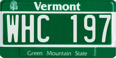 VT license plate WHC197