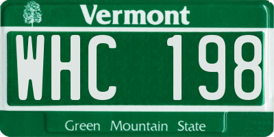 VT license plate WHC198