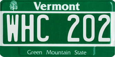 VT license plate WHC202