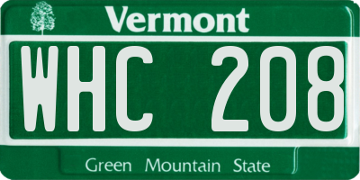 VT license plate WHC208