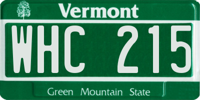 VT license plate WHC215