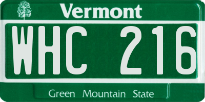 VT license plate WHC216