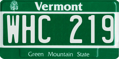 VT license plate WHC219