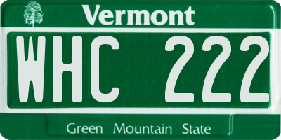 VT license plate WHC222