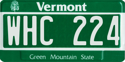 VT license plate WHC224