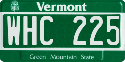 VT license plate WHC225