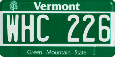 VT license plate WHC226