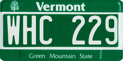 VT license plate WHC229