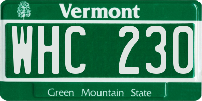 VT license plate WHC230