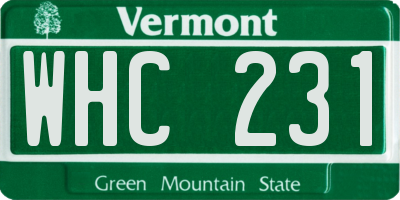 VT license plate WHC231