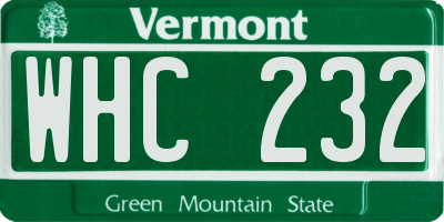 VT license plate WHC232