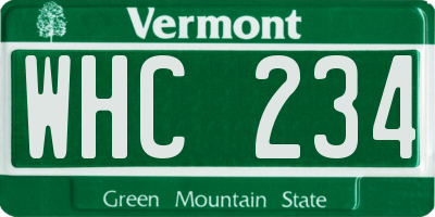 VT license plate WHC234