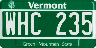 VT license plate WHC235