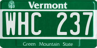 VT license plate WHC237