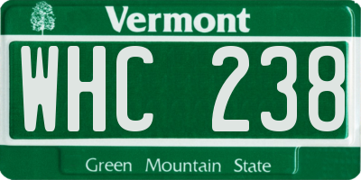 VT license plate WHC238
