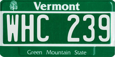 VT license plate WHC239