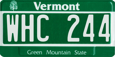 VT license plate WHC244