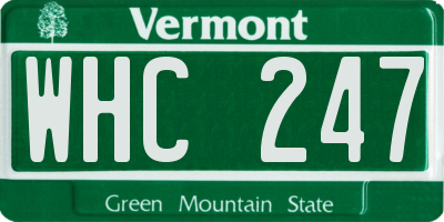 VT license plate WHC247