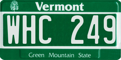VT license plate WHC249