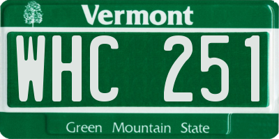 VT license plate WHC251